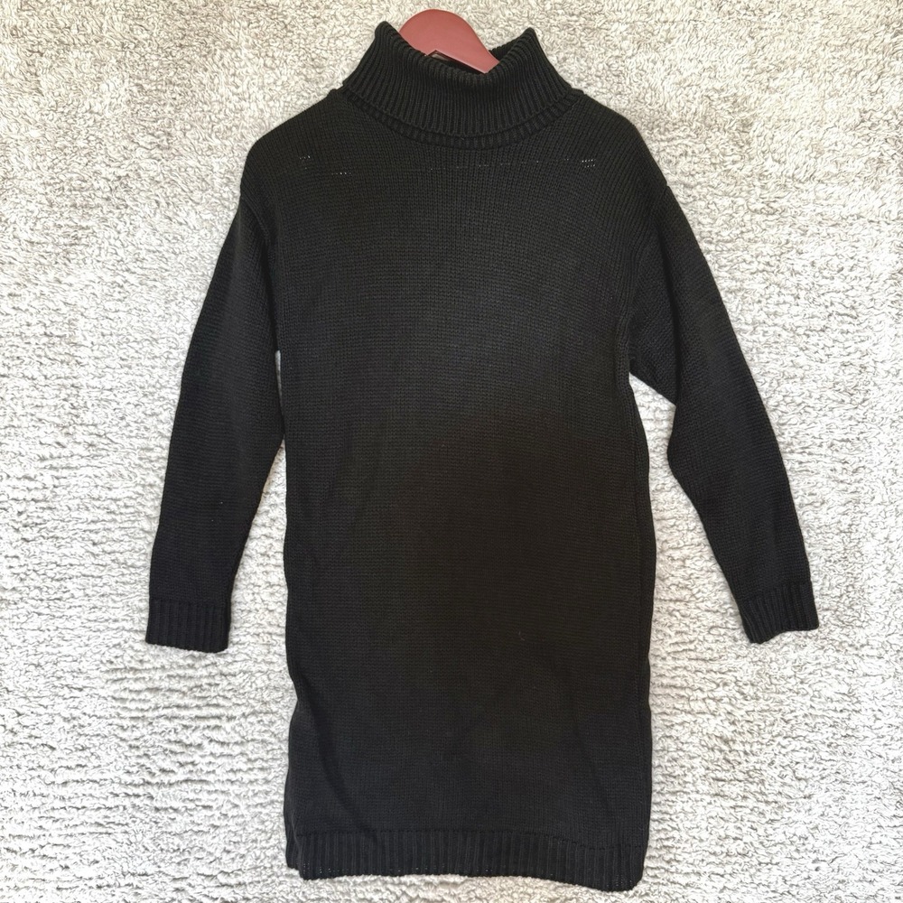Pretty little Thing Sweater Dress‎ Women's Small Black Midi Ribbed Knit